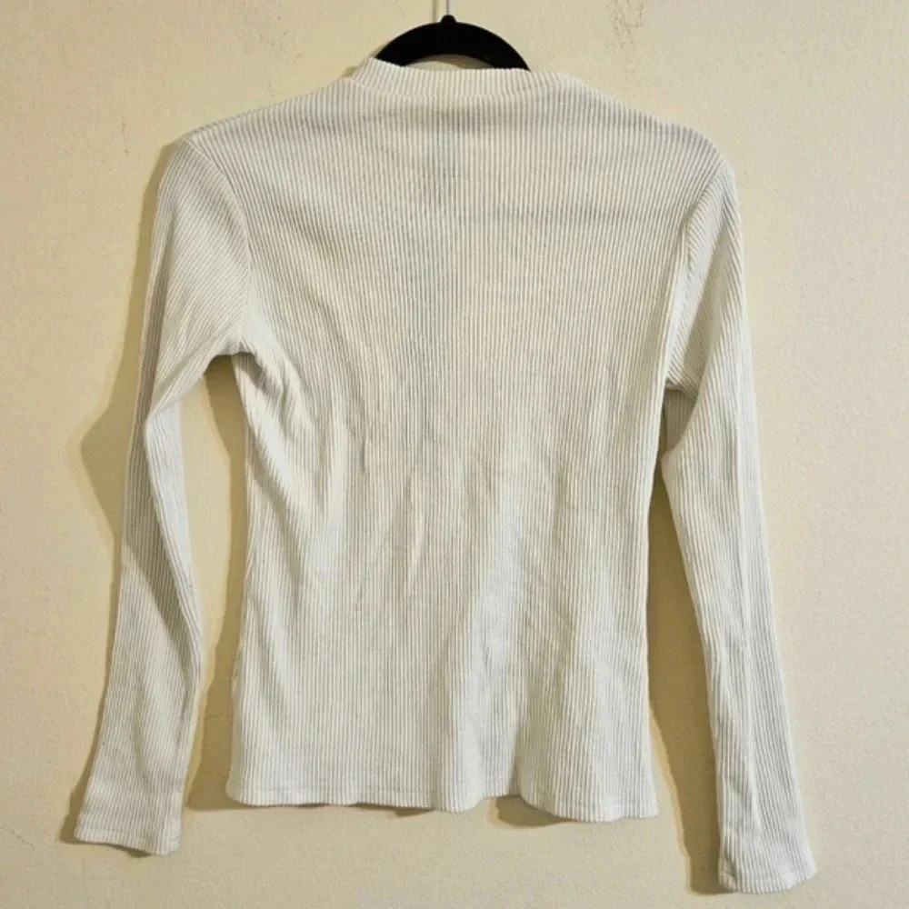 Blank Ribbed Zipper Tee - Picture 2 of 5